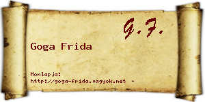 Goga Frida névjegykártya